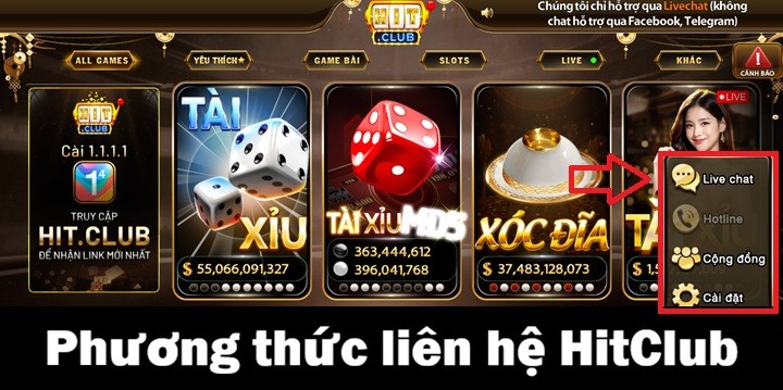 Những phương thức liên hệ Hitclub